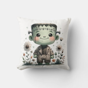 Precious Baby Frankenstein with Wildflowers Cute Cushion