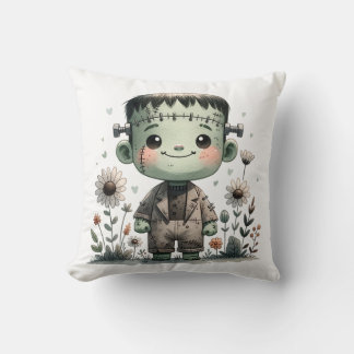 Precious Baby Frankenstein with Wildflowers | Cute Cushion