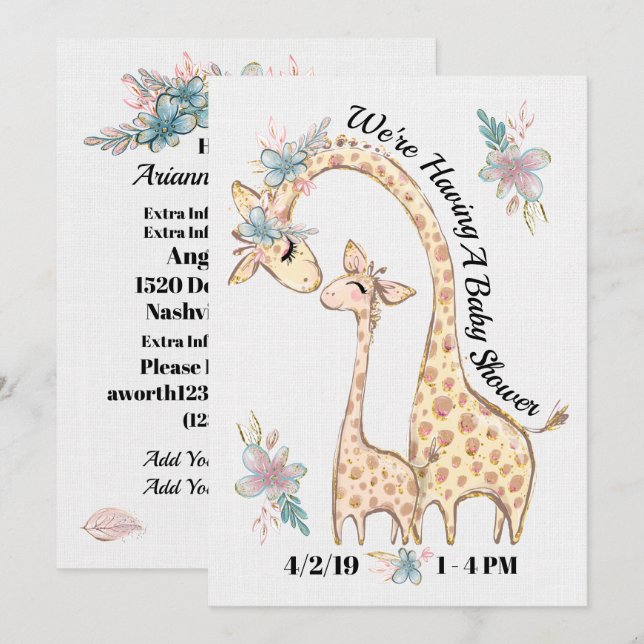 Precious Baby Shower Invitation (Front/Back)