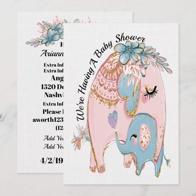 Precious Baby Shower Invitation (Front/Back)
