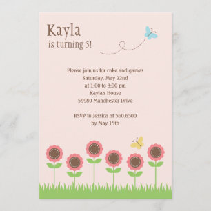 Precious Blooms Birthday Party Invitation