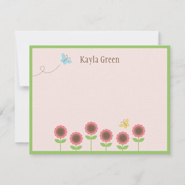 Precious Blooms Flat Thank You Card (Front)