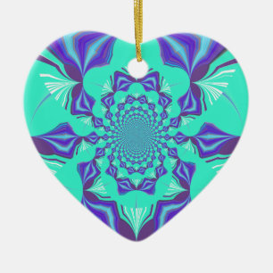 Precious blue ceramic tree decoration