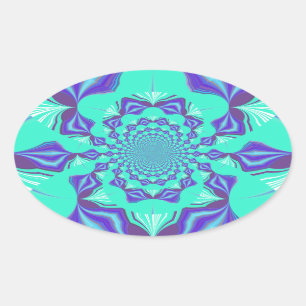 Precious blue oval sticker