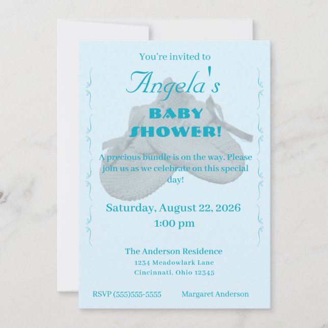 Precious Bundle Boy Baby Shower Invitation (Front)