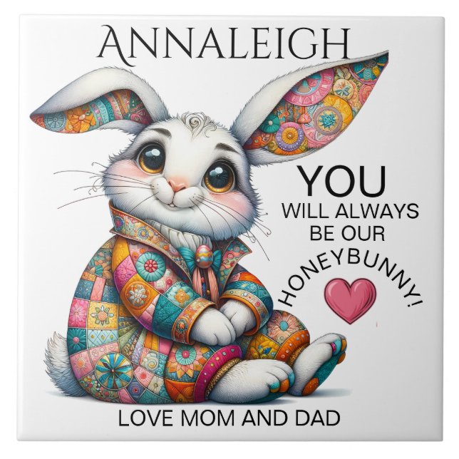 Precious Bunny Easter Theme Invitation Tile (Front)