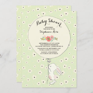 Precious Bunny Neutral Baby Shower Invitation