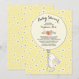 Precious Bunny Neutral Baby Shower Invitation