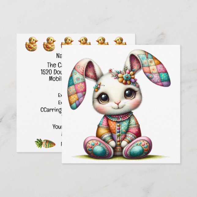 Precious Bunny Theme Invitation (Front/Back)