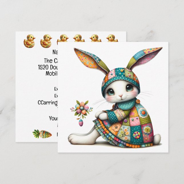 Precious Bunny Theme Invitation (Front/Back)