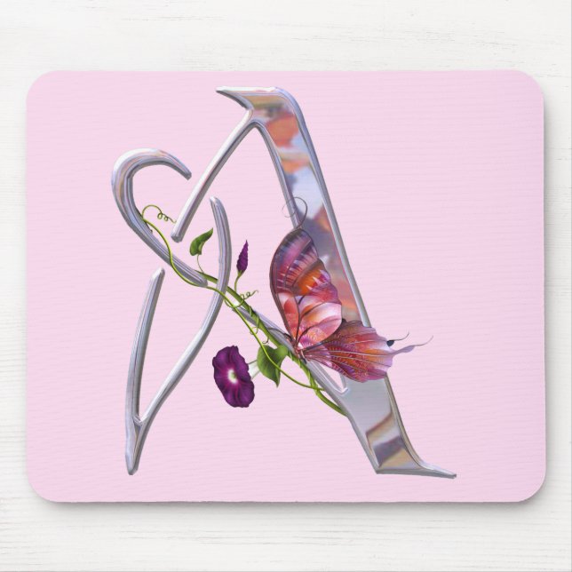 Precious Butterfly Initial A Mouse Mat (Front)