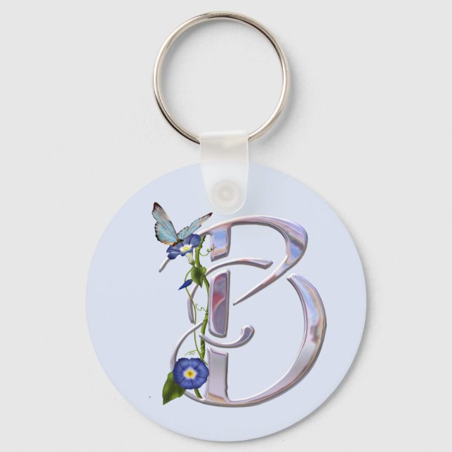 Precious Butterfly Initial B Key Ring (Front)