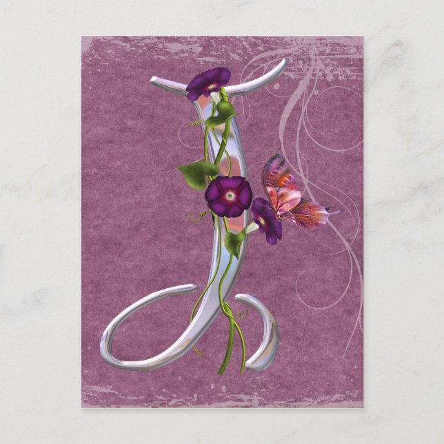 Precious Butterfly Initial J Postcard (Front)