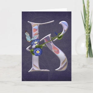 Precious Butterfly Initial K Note Card