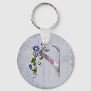Precious Butterfly Initial N Key Ring