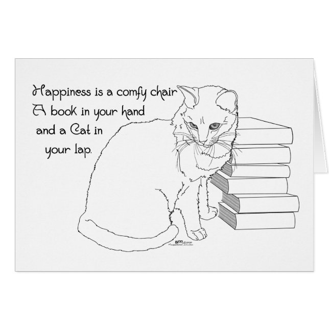 Precious Cat with Books (Front Horizontal)