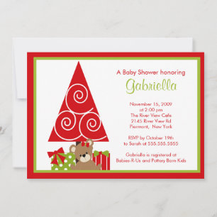 Precious Christmas Holiday Baby Shower Invitation