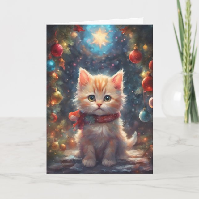Precious Christmas Kitten Art card (Front)