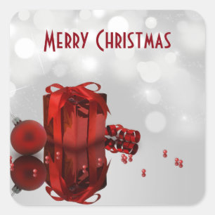 Precious Christmas Present Professional Square Sticker