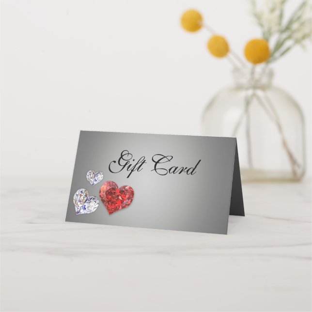 Precious Diamond Hearts Elegant Gift Certificate (Front)