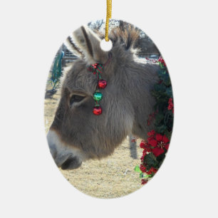 Precious Donkey Christmas Ornament! Ceramic Tree Decoration