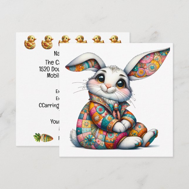 Precious Easter Bunny Theme Invitation (Front/Back)