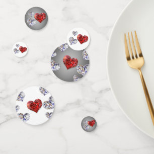 Precious Elegant Diamond Hearts Confetti