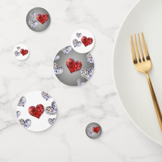 Precious Elegant Diamond Hearts Confetti (Group)