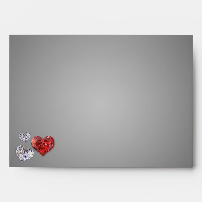 Precious Elegant Diamond Hearts Envelopes (Front)