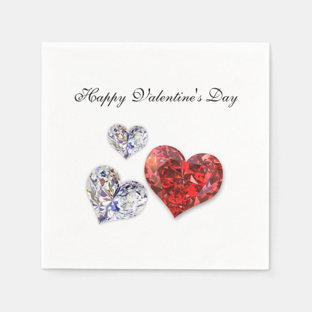 Precious Elegant Diamond Hearts Napkin (Front)