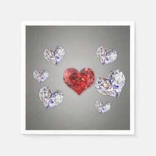 Precious Elegant Diamond Hearts Napkin