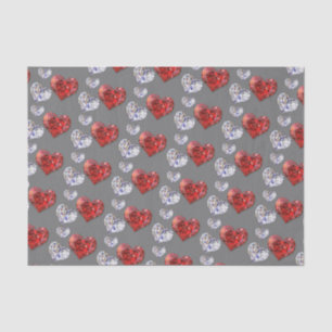 Precious Elegant Diamond Hearts Tissue Paper