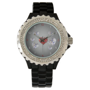 Precious Elegant Diamond Hearts Watch