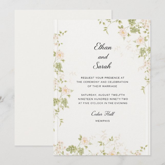 Precious Flowers   Invitation (Front/Back)