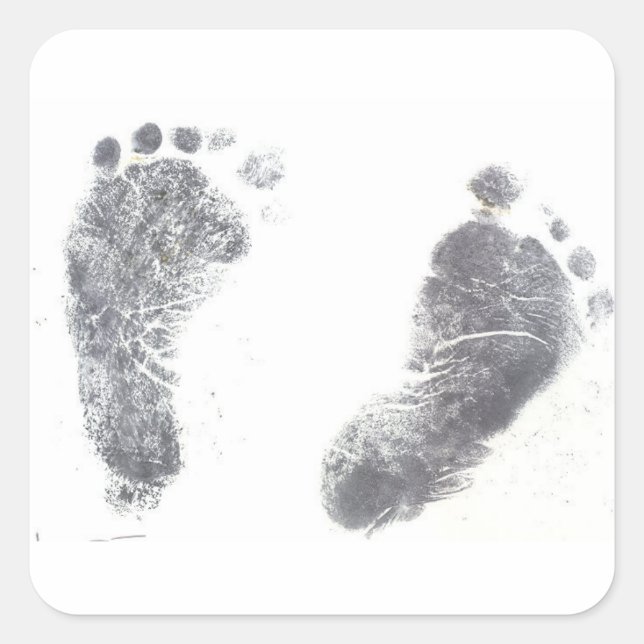 Precious Foot Prints Square Sticker (Front)