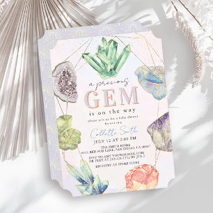 Precious Gem Crystals Gemstone Girl Baby Shower Invitation