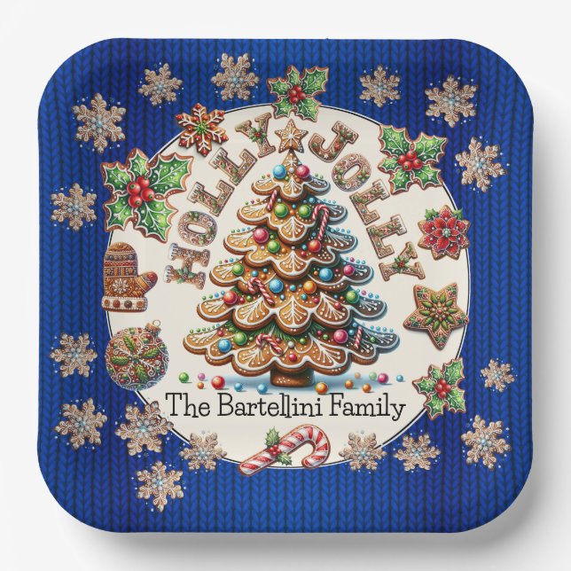 Precious Gingerbread Cookies Theme  Paper Plate (Front)