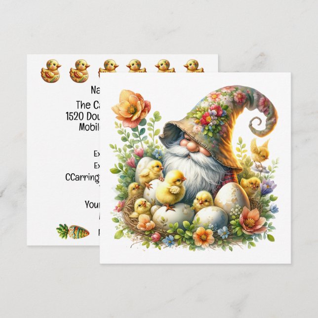Precious Gnome Easter Theme Invitation (Front/Back)