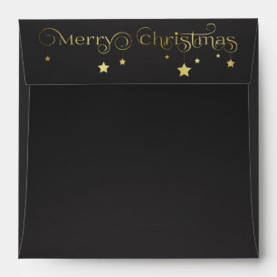 Precious Gold Merry Christmas Stars Envelopes