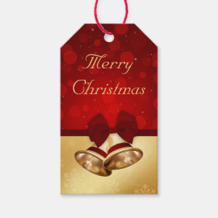 Precious Golden Christmas Bells Gift Tags