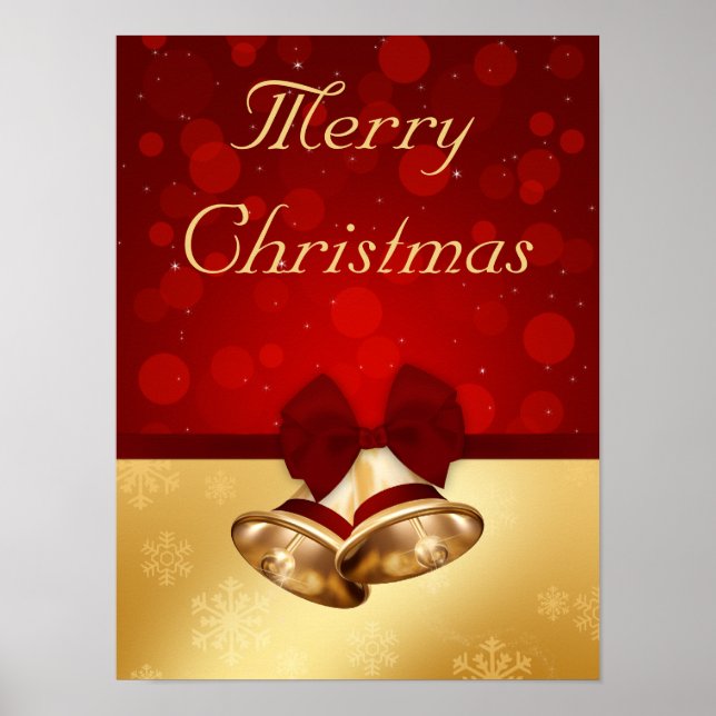 Precious Golden Christmas Bells Poster (Front)