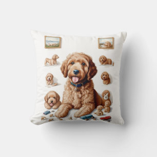 Precious Goldendoodle Throw Pillow