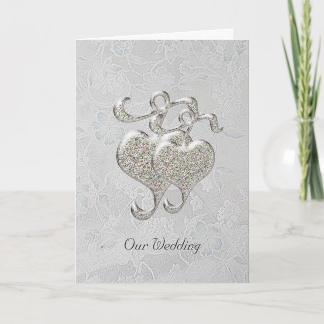 Precious Hearts Wedding Invitation Card (Front)