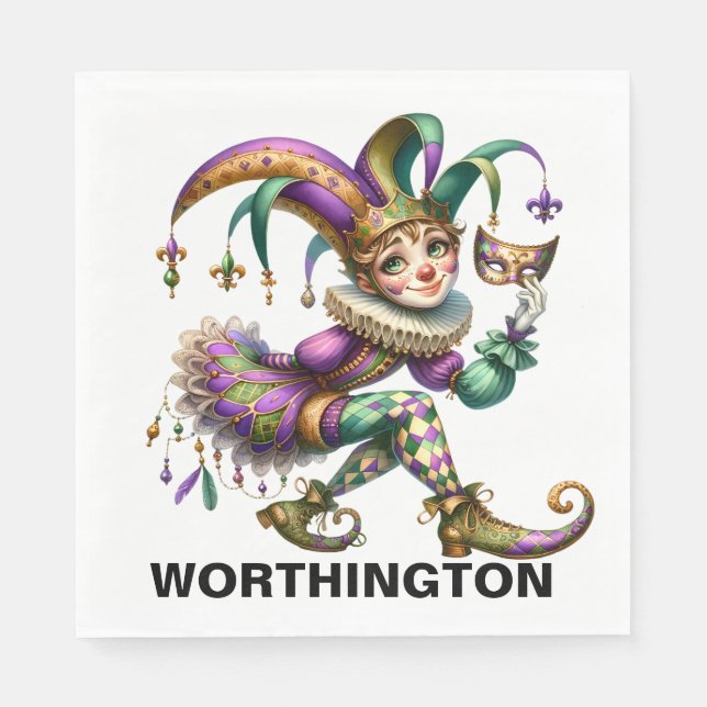 Precious Jester Masquerade Theme  Napkin (Front)
