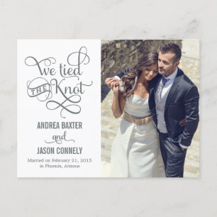 Precious Knot Wedding Announcement - White Postcard