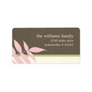 Precious Leaves Address Label - Pink