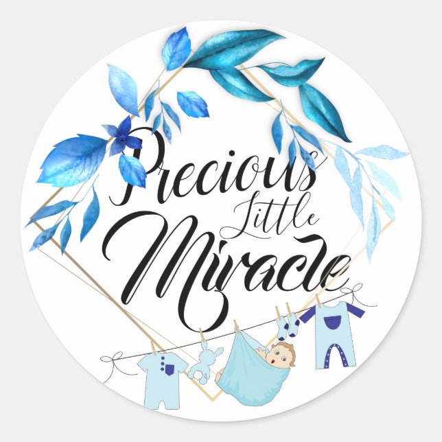 Precious Little Miracle Classic Round Sticker (Front)