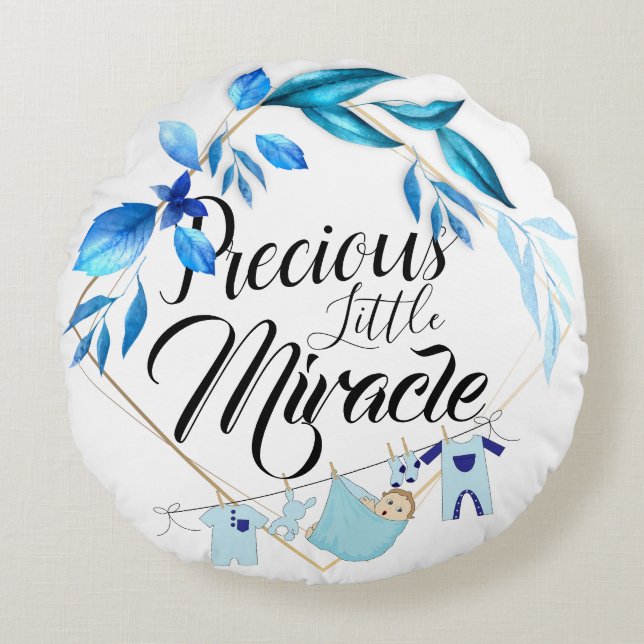 Precious Little Miracle Round Cushion (Front)