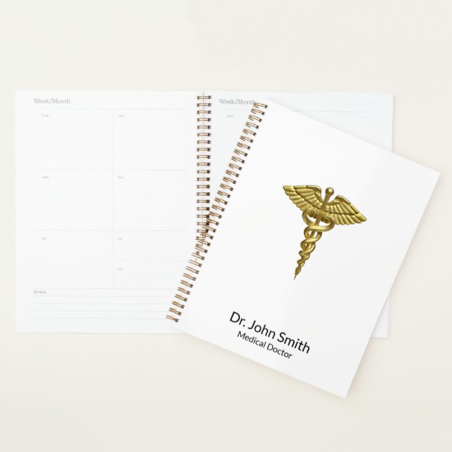 Precious Medical Gold Caduceus Professional Planner (Display)