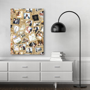 Precious Memories 30 Photo Collage Gold ID1065 Canvas Print